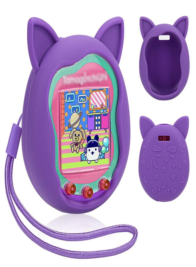 Winceed Case for Tamagotchi Uni, Silicone Cover for Tamagotchi Uni Protector Skin with Lanyard (Purple) - Image 1